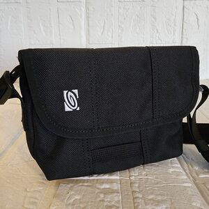 Micro Black Messenger Bag